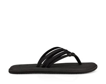 Sanuk Yoga Salty Flip Flop Dam Svarta | Sverige 591ZUT